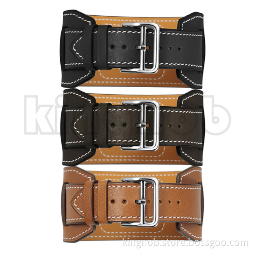 Handmade France Leather Strap Cuff Bracelet Leather Watch Band For Apple Watchband